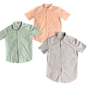 Old Navy & Good Fellow Set of 3 Boys Button Down Short Sleeve Shirts Size 14/16